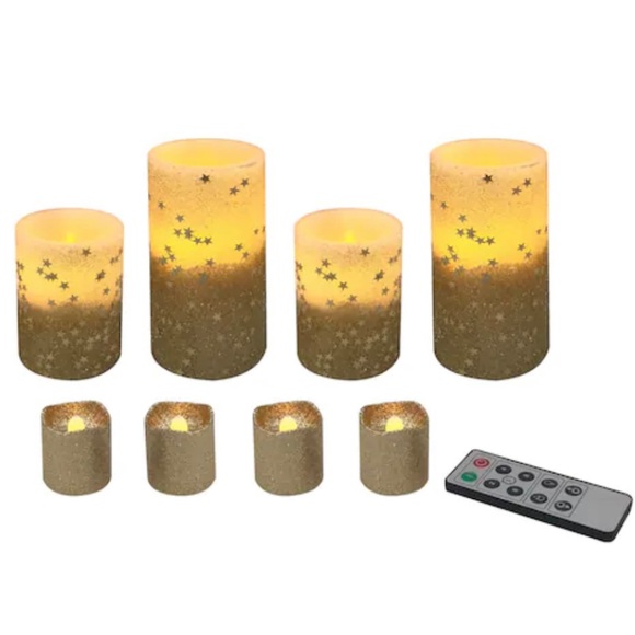 LED Glitter Pillar/Votive Set - Picture 4 of 7
